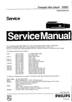 Philips cd-951 service manual PDF